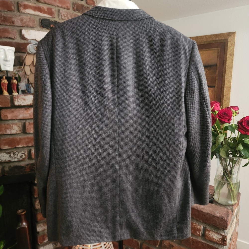 Oscar de la Renta Men’s Charcoal Wool Blazer Sport Coat 46R - Picture 3 of 7